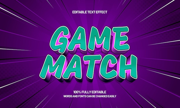 Vector coincide con el efecto de texto editable del juego con un estilo de texto de juego y juego
