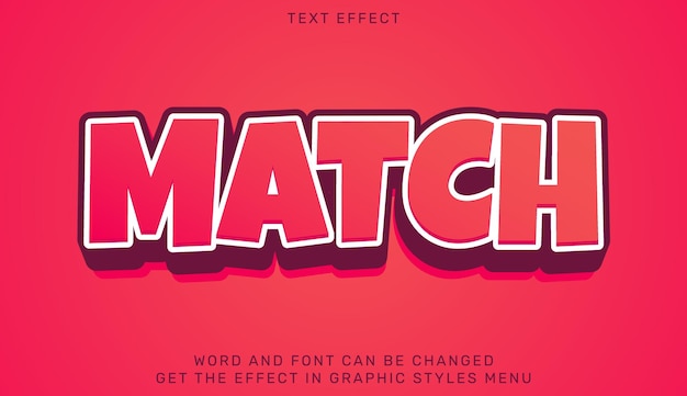 Vector coincide con la plantilla de efecto de texto en el diseño 3d