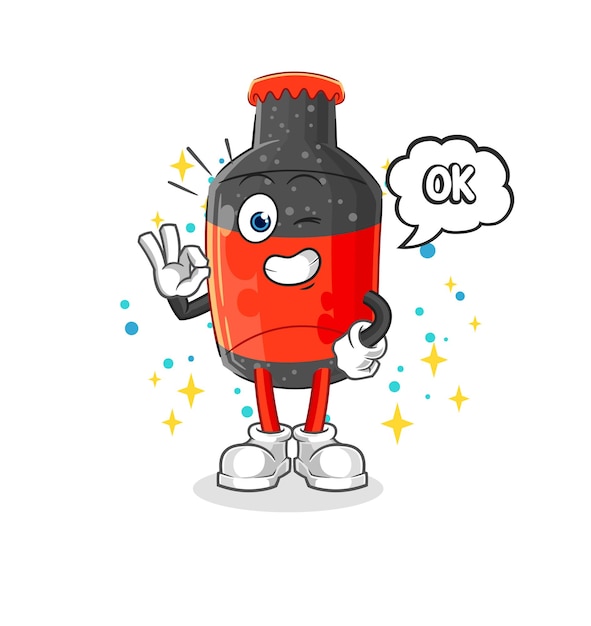 Cola de acuerdo mascota vector de dibujos animados