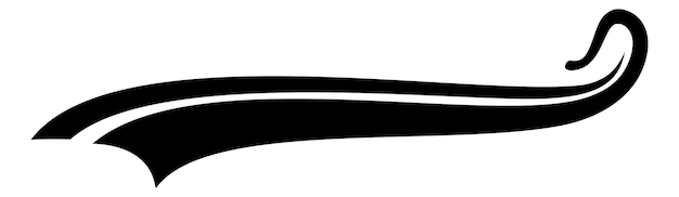 Vector cola de silbido caligráfico elemento de swoosh de tipografía retro