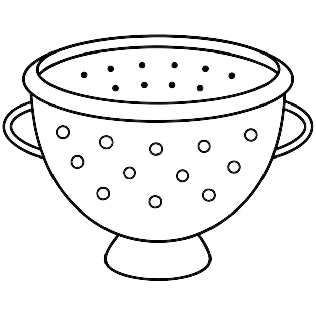Colander página de colorear contorno página de libro de colorear dibujo de arte de línea