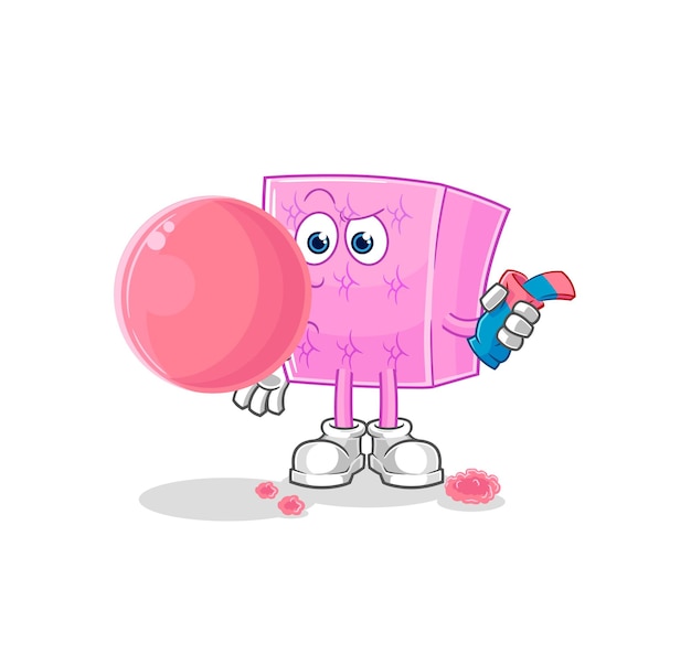 Colchón chicle vector personaje de dibujos animados