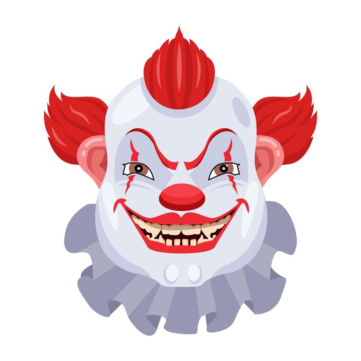 Vector colección de 16 vectores planos de la cara del payaso