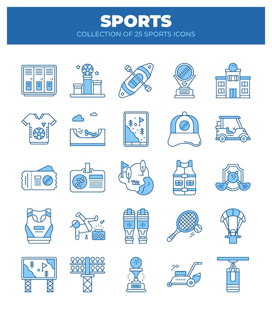 Colección de 25 íconos deportivos Competición de juegos y campeonato