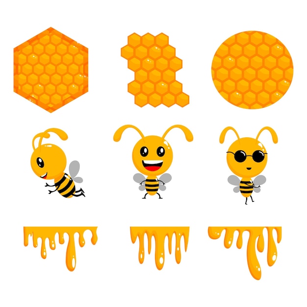 Colección de abejas y miel