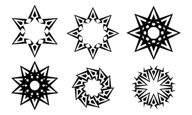 Colección abstracta de arte de líneas formas geométricas de estrellas