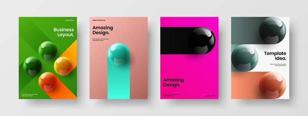 Colección abstracta del concepto de identidad de la empresa de bolas 3D