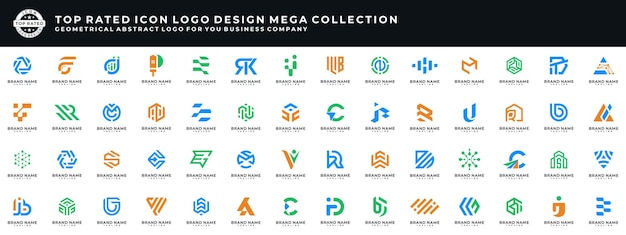 Colección abstracta de diseño de logotipo de monograma colorido Concepto universal para la identidad de la empresa comercial