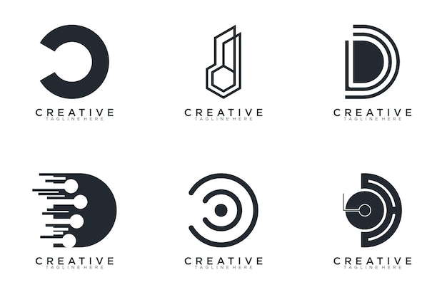 colección abstracta letra D logotipo icono conjunto de diseño para negocios