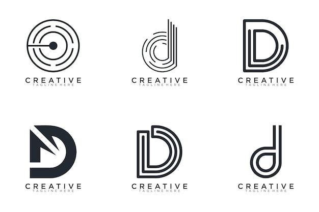 colección abstracta letra D logotipo icono conjunto de diseño para negocios