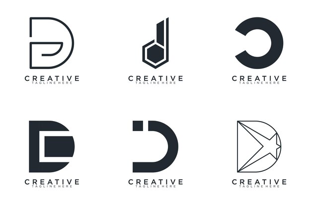 colección abstracta letra D logotipo icono conjunto de diseño para negocios