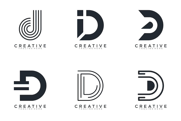 colección abstracta letra D logotipo icono conjunto de diseño para negocios