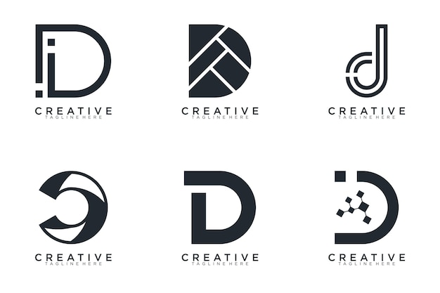 colección abstracta letra D logotipo icono conjunto de diseño para negocios