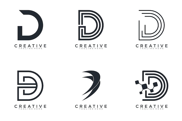 Vector colección abstracta letra d logotipo icono conjunto de diseño para negocios