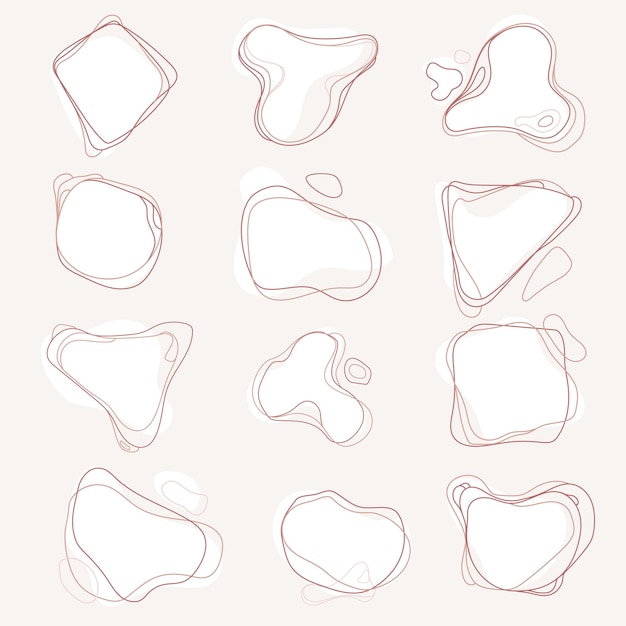 Colección de abstractos vectoriales de marcos de dibujos dibujados a mano elementos de diseño de etiquetas dibujadas a mano