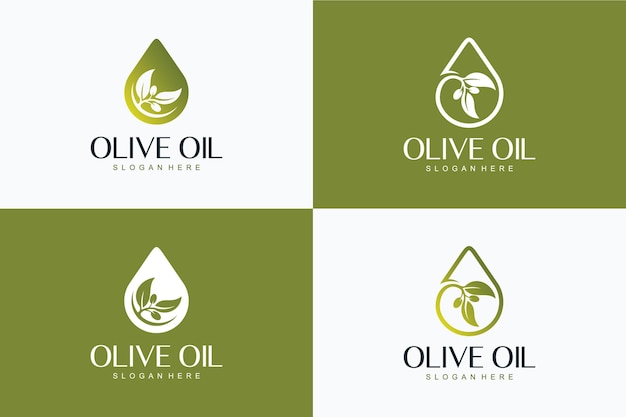 Colección de aceite de oliva, inspiración para el diseño de logotipos