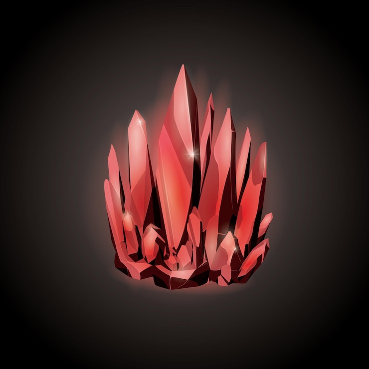 Vector colección de activos de juego de gemas de cristal ilustración vectorial de minerales mágicos de dibujos animados