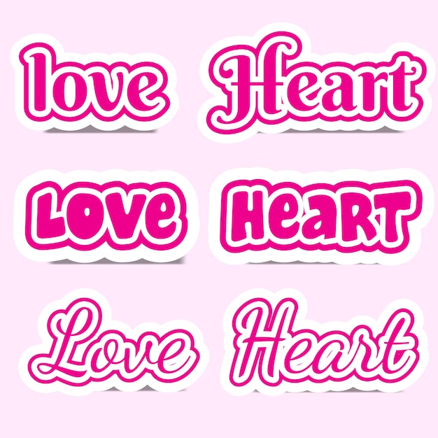 Colección de adhesivos para el Día de San Valentín de Vector