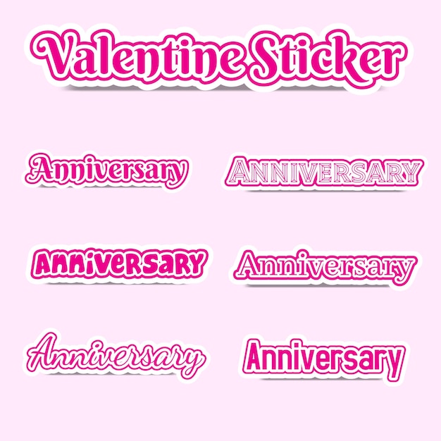 Colección de adhesivos para el Día de San Valentín de Vector