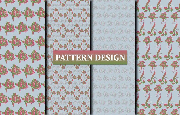 Colección adorable de patrones de navidad con estilo floral