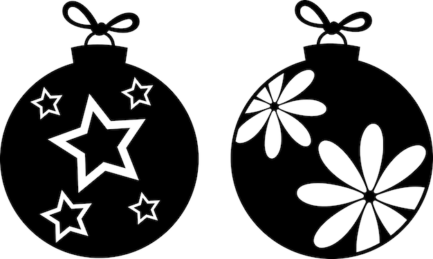 Colección de adornos de bolas navideñas.