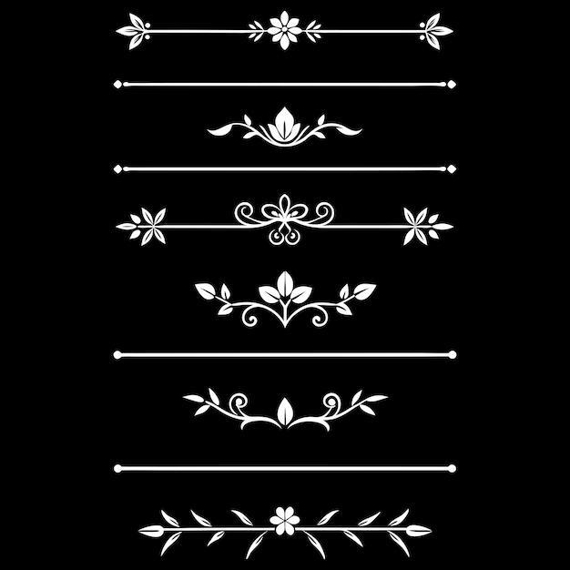 Colección de adornos de color plateado retro diseño vectorial