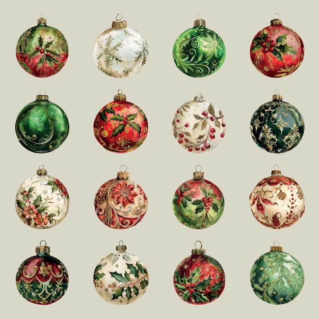 Colección de adornos navideños antiguos