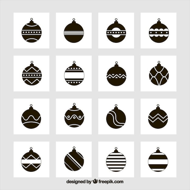 Colección de adornos negros