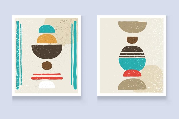 Colección de afiches minimalistas modernos Ilustración para Portadas Pancartas Folletos y Postales