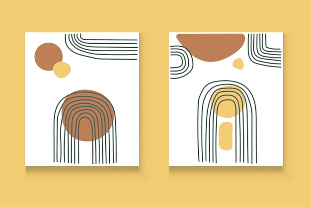 Colección de afiches minimalistas modernos Ilustración para Portadas Pancartas Folletos y Postales
