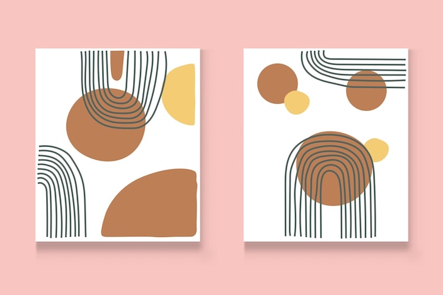 Colección de afiches minimalistas modernos ilustración para portadas pancartas folletos y postales