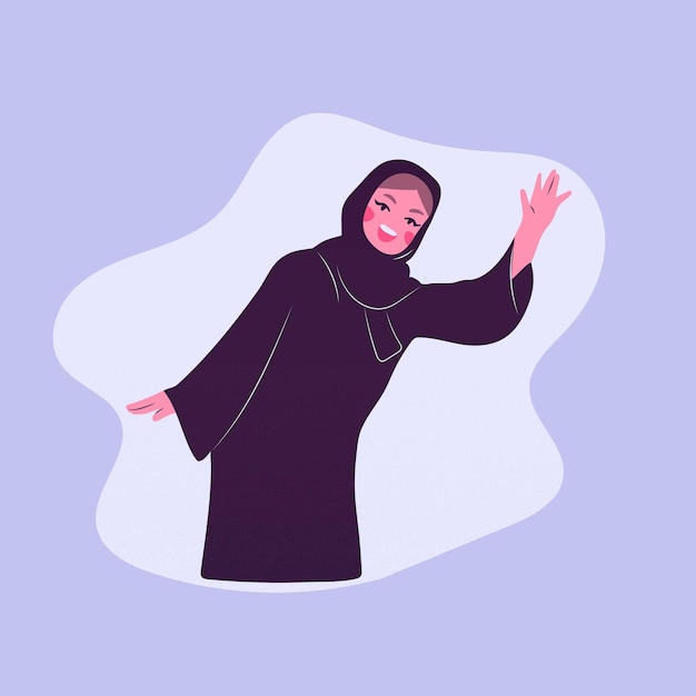 Una colección de algunas ilustraciones de una joven hijab