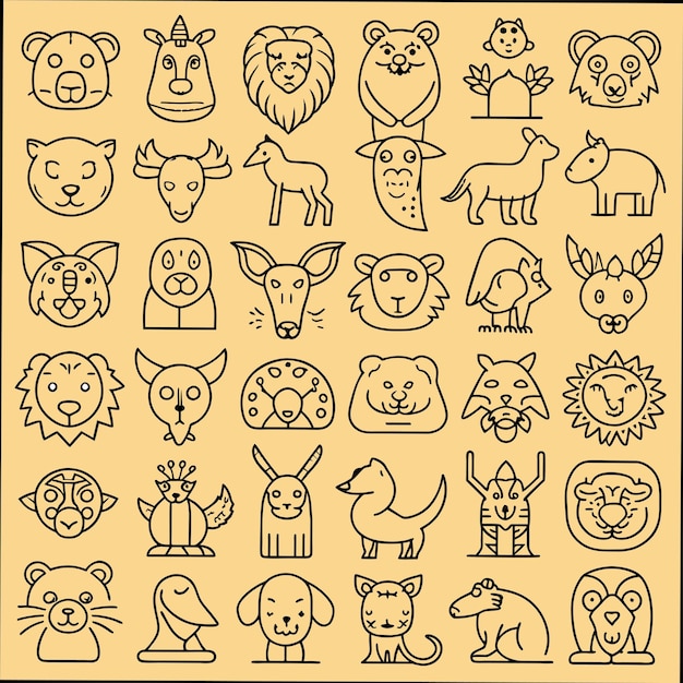una colección de animales y animales del salvaje oeste