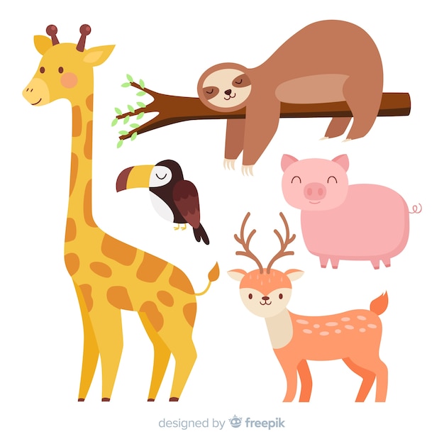 Colección de animales de dibujos animados lindo