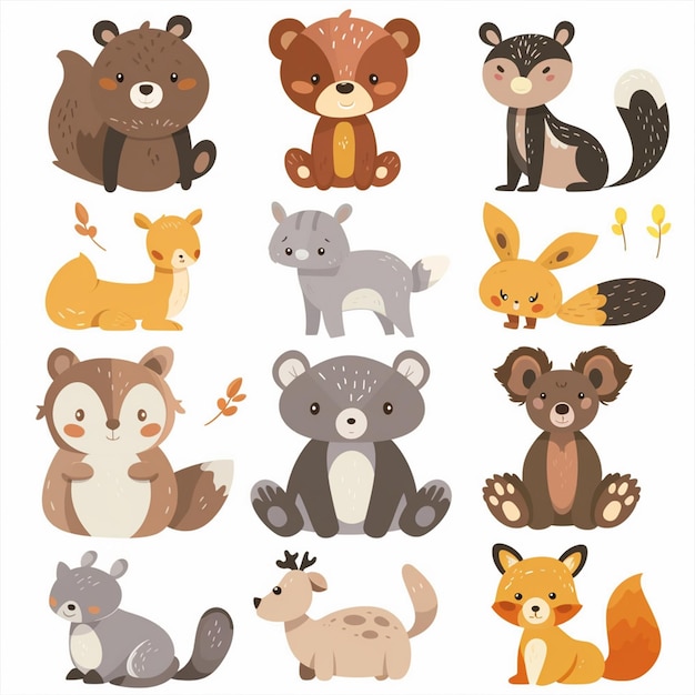 una colección de animales incluyendo uno de ellos uno de los cuales se llama un zorro