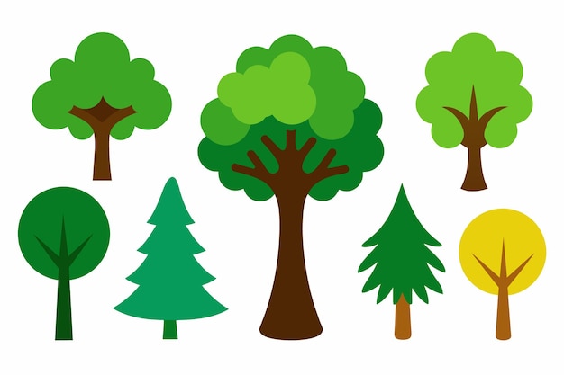 una colección de árboles con diferentes colores y la palabra árbol