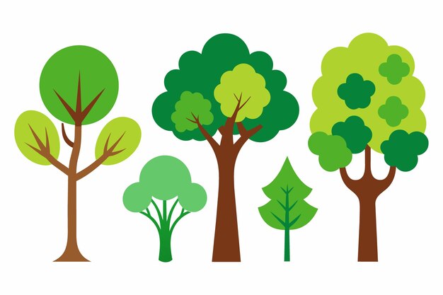 una colección de árboles con diferentes colores y las palabras árboles