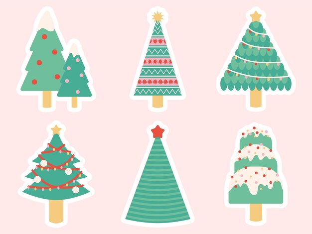 una colección de árboles de Navidad con una imagen de un árbol de Navidad