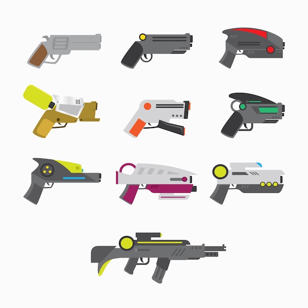 Vector colección de armas