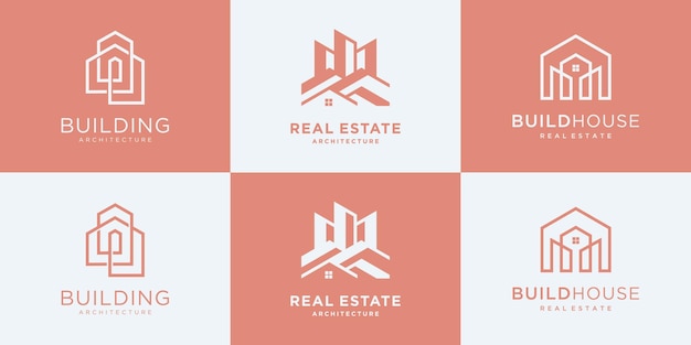 La colección de arquitectura de edificios establece inspiración para el diseño de logotipos.