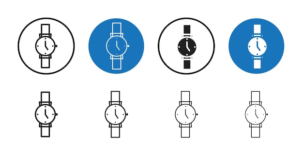 Colección de arte de la línea delgada del reloj Icon