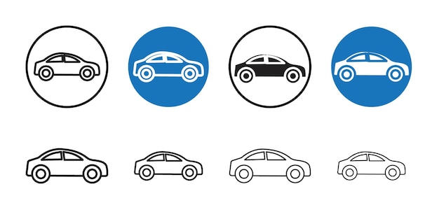 Colección de arte de líneas delgadas de Car Icon