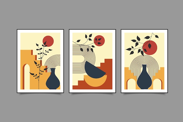 Colección de arte de pared moderno contemporáneo boho