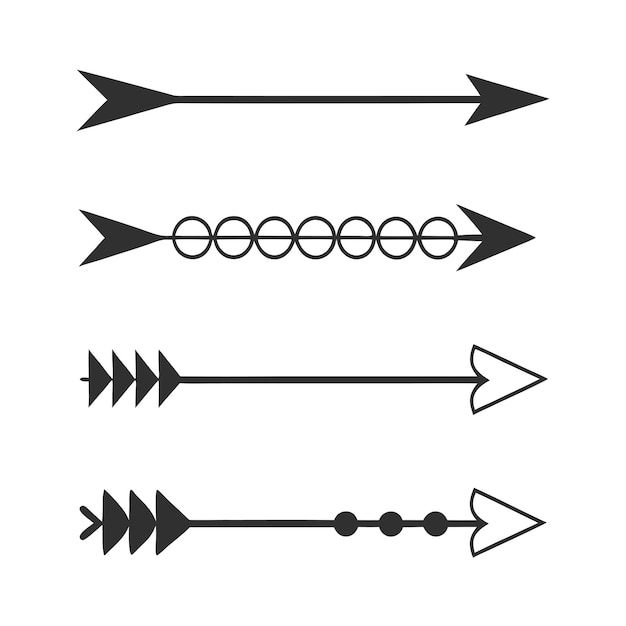 Colección de arte vectorial de flecha minimalista para proyectos de diseño