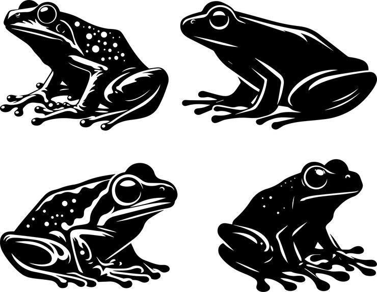 Vector colección de arte vectorial de siluetas de ranas