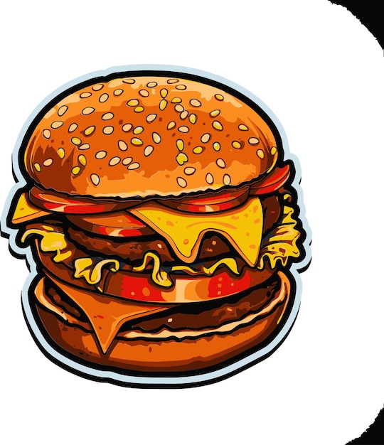 Colección de arte vectorializado de hamburguesas Conjunto de gráficos vectoriales de Hamburguesas