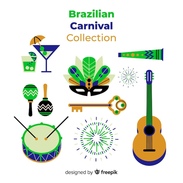 Vector colección de artículos del carnaval de brasil