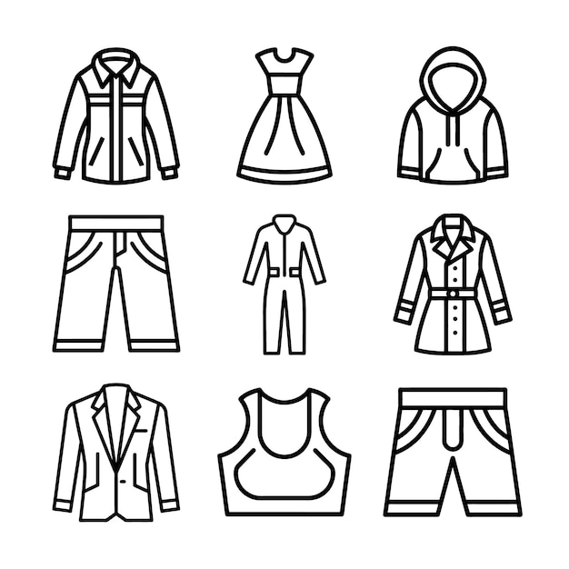 Colección de artículos de ropa chaquetas vestidos con capucha y más