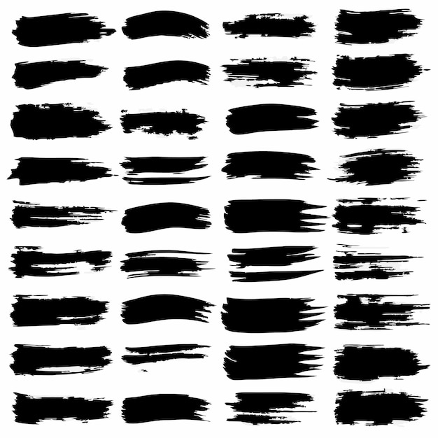 Colección artística de pinceladas negras para diseño creativo y obras de arte abstractas
