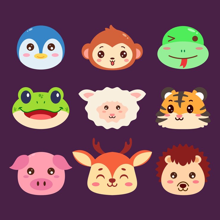 Colección de avatares de animales lindos